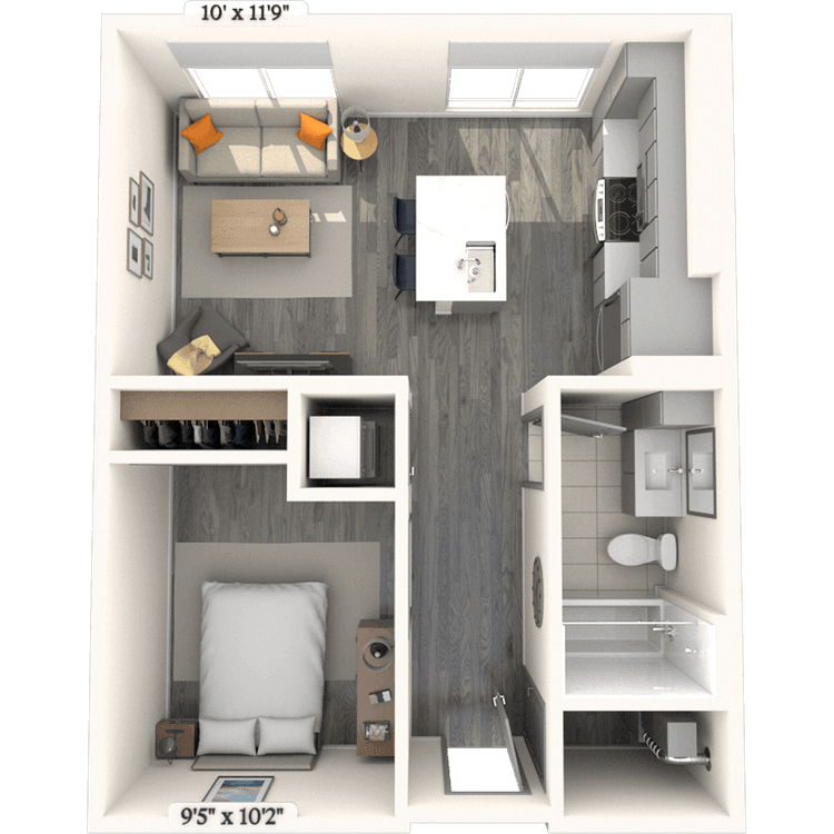 Floorplan image of unit 605