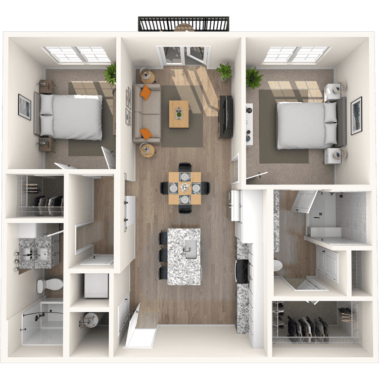 Floorplan image of unit 7302