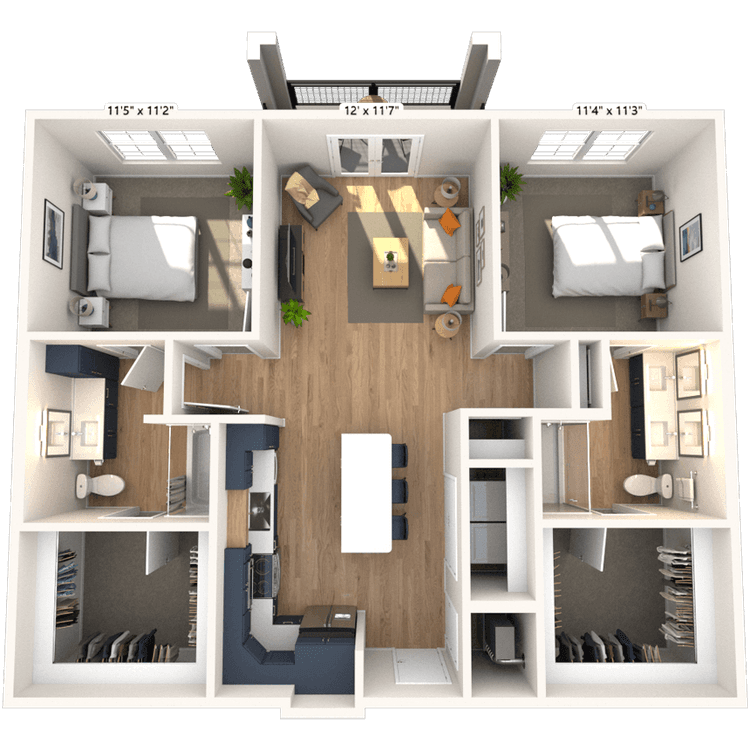 Floorplan image of unit 5205