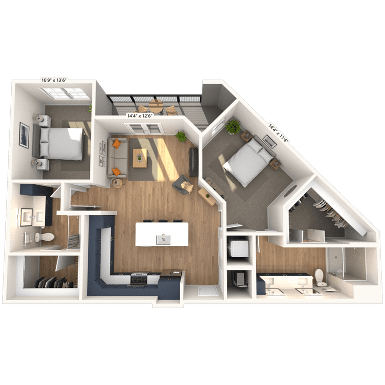 Floorplan image of unit 5204