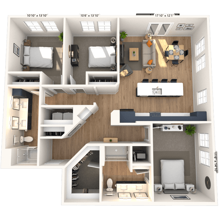 Floorplan image of unit 1101