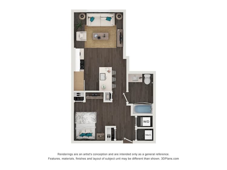 Floorplan image of unit 417