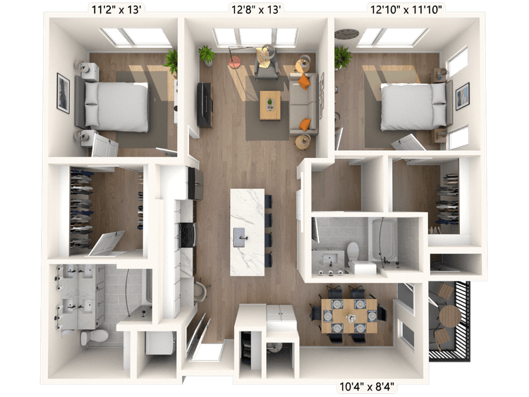 Floorplan image of unit II F-401