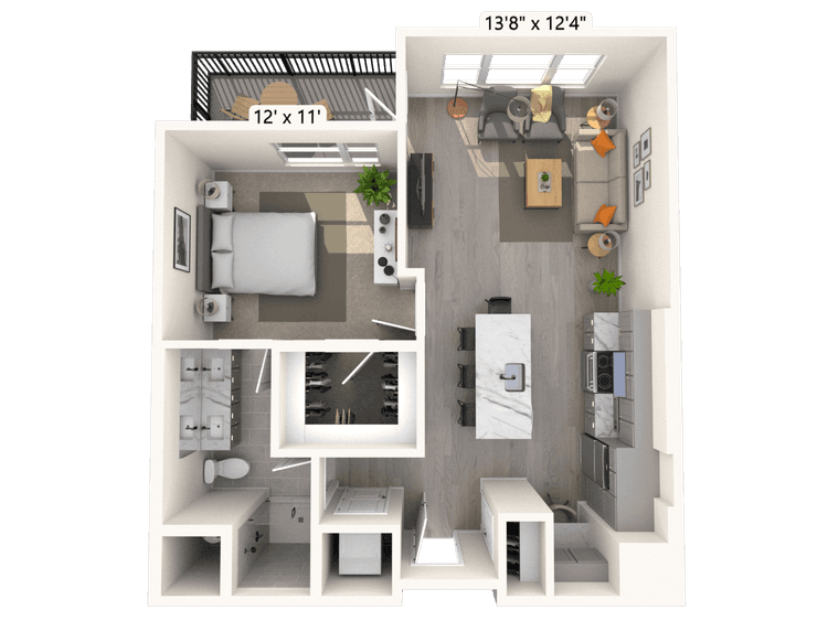 Floorplan image of unit C-208