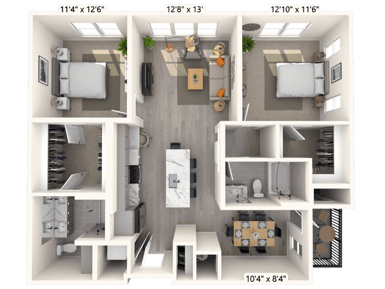 Floorplan image of unit D-201
