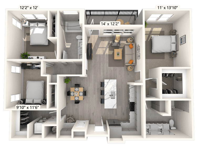 Floorplan image of unit C-415