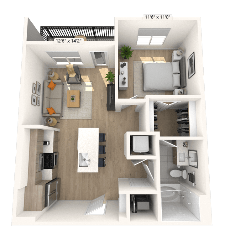 Floorplan image of unit 1308