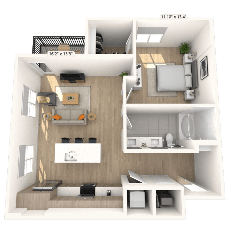 Floorplan image of unit 2309