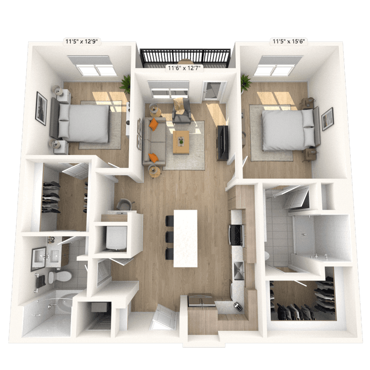 Floorplan image of unit 3322