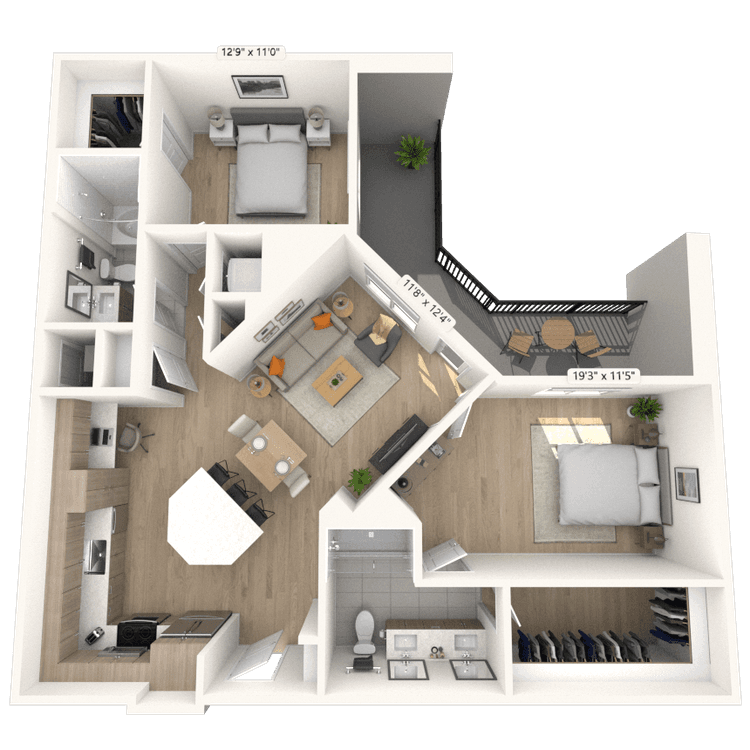 Floorplan image of unit 3257
