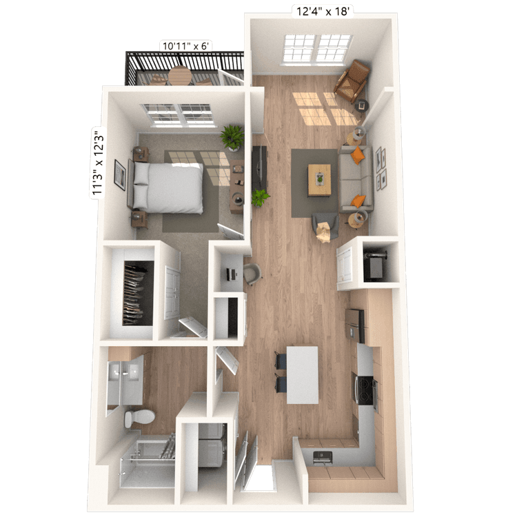 Floorplan image of unit 1306