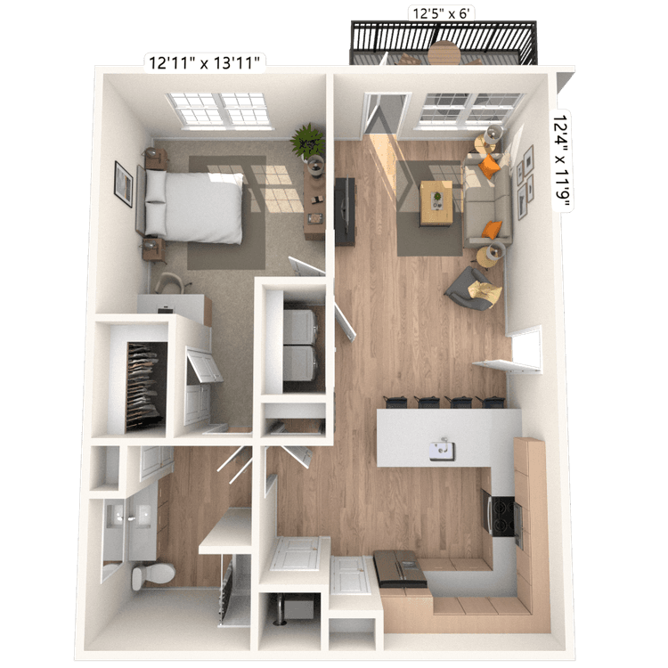 Floorplan image of unit 4105