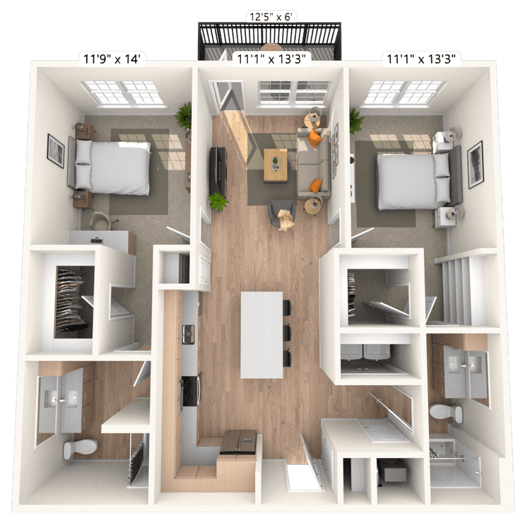 Floorplan image of unit 1308