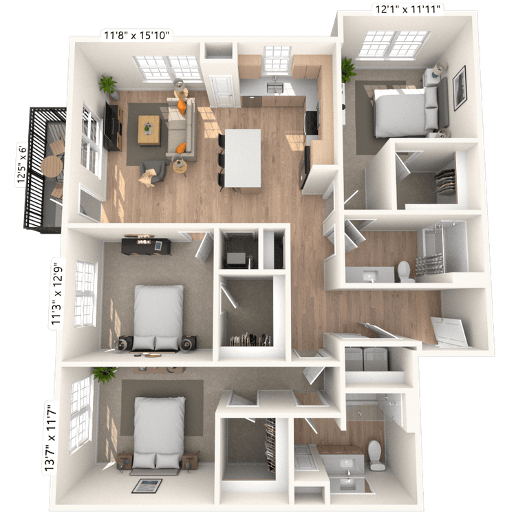 Floorplan image of unit 3110