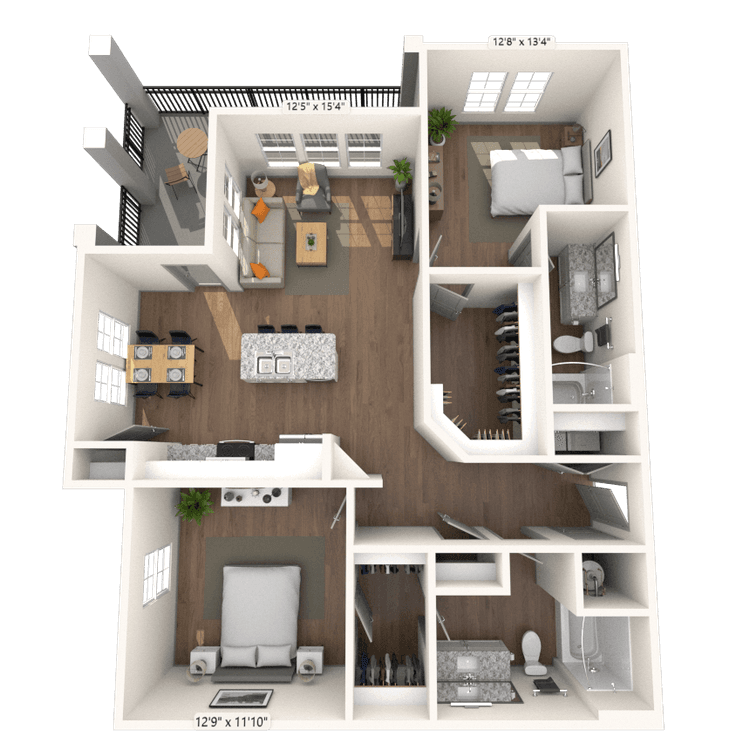 Floorplan image of unit 1-402