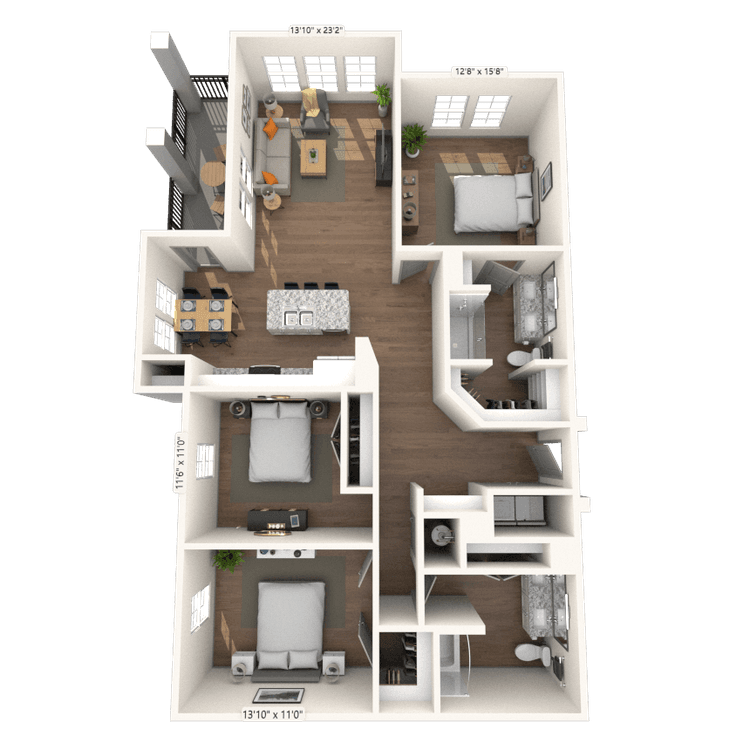 Floorplan image of unit 5-102
