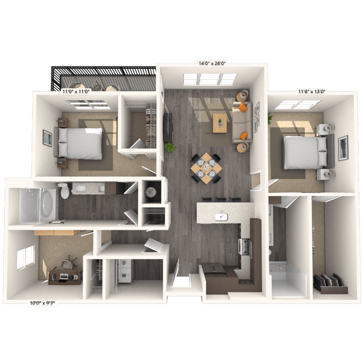 Floorplan image of unit 7102