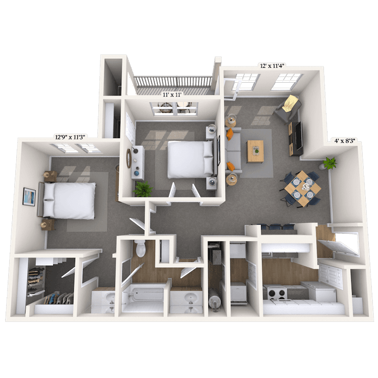 Floorplan image of unit 1014