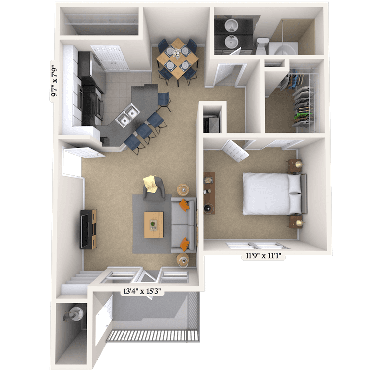 Floorplan image of unit 6101