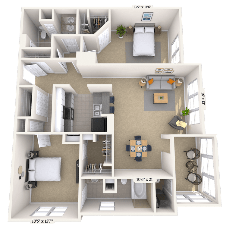 Floorplan image of unit 5805C