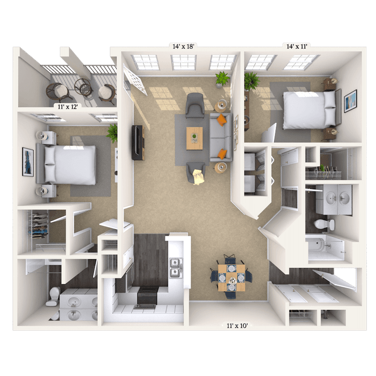 Floorplan image of unit 1735