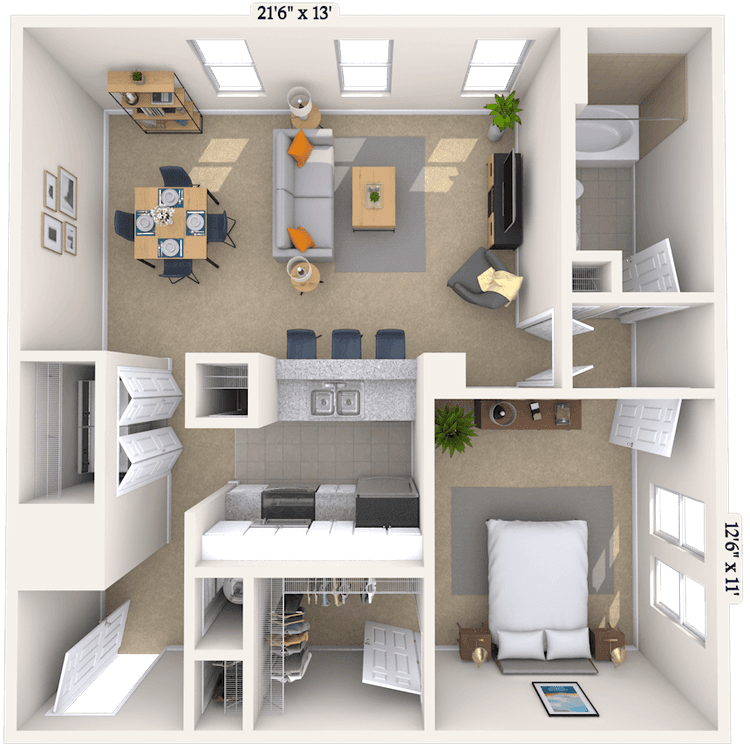 Floorplan image of unit 411