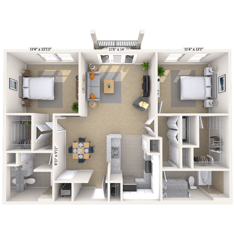 Floorplan image of unit 1204