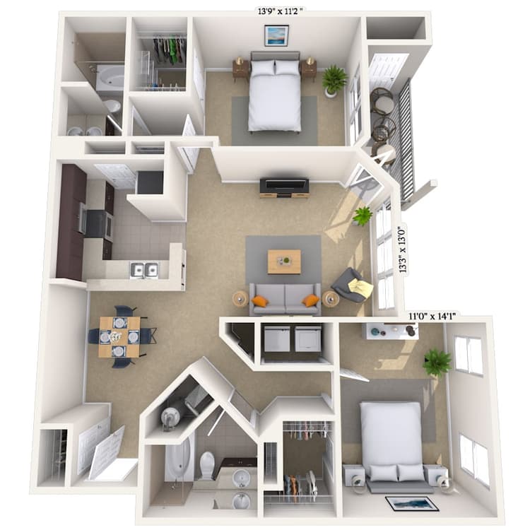 Floorplan image of unit 317