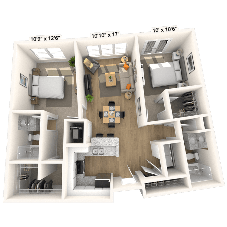 Floorplan image of unit 1244P2