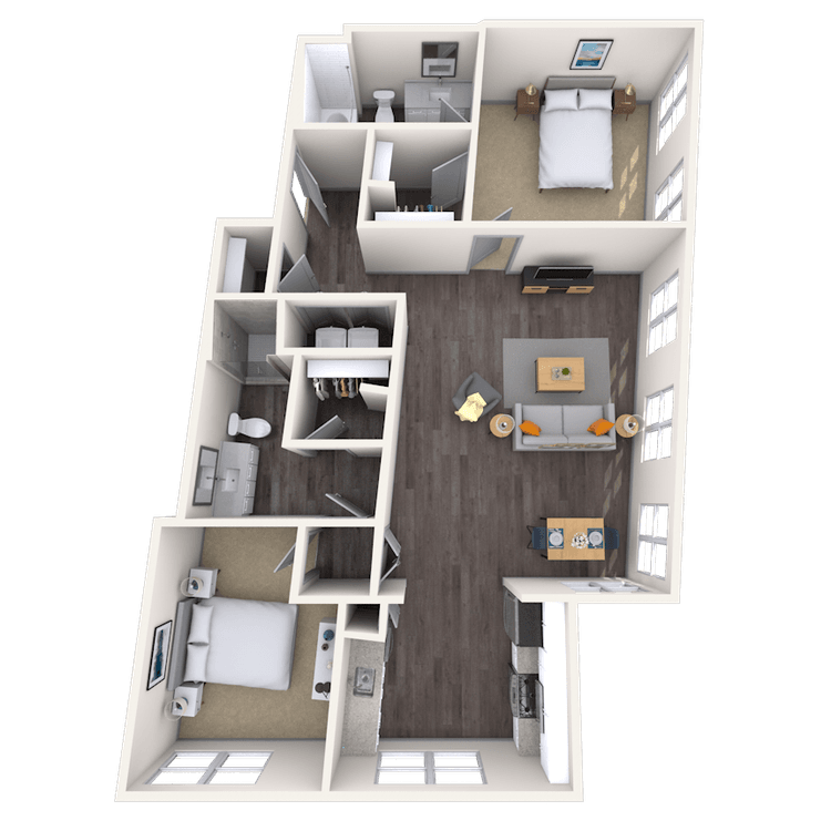 Floorplan image of unit 1306