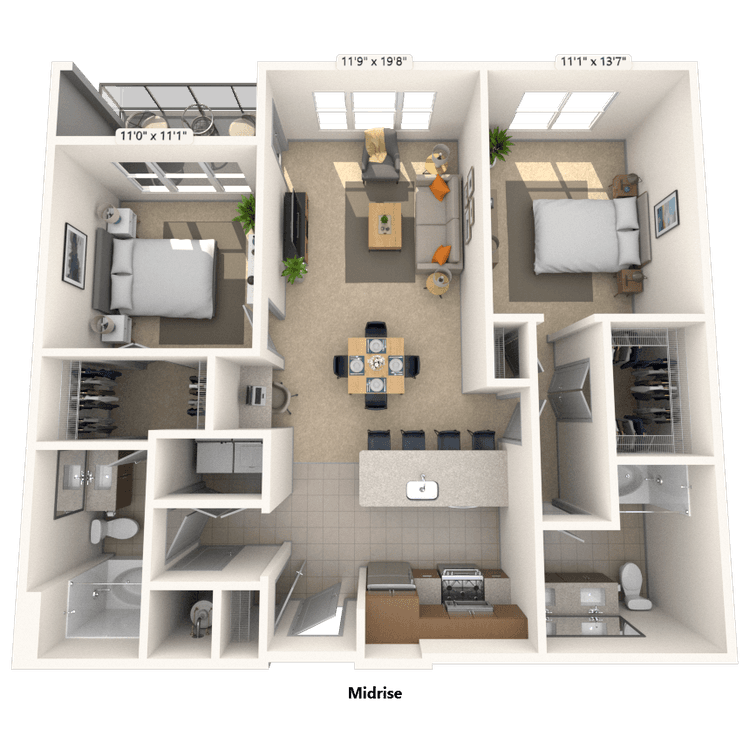 Floorplan image of unit 741