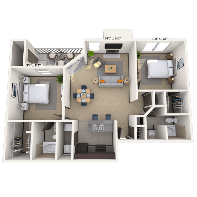 Floorplan image of unit 403B1500