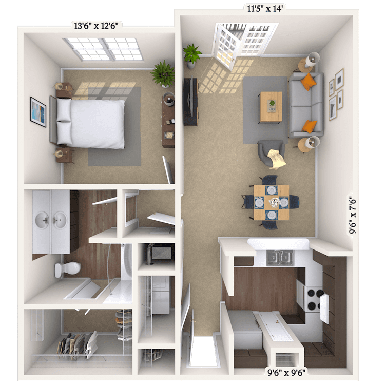 Floorplan image of unit 122