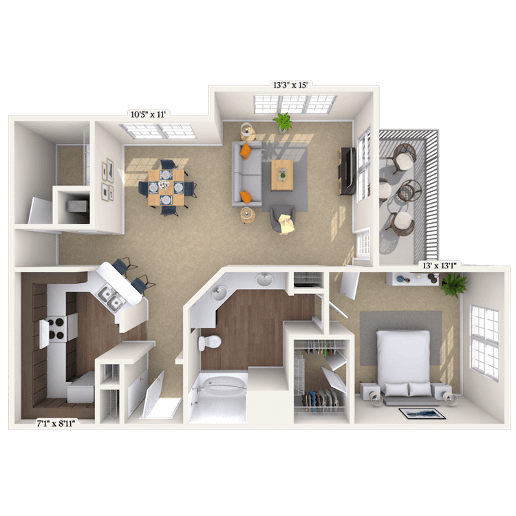Floorplan image of unit 402