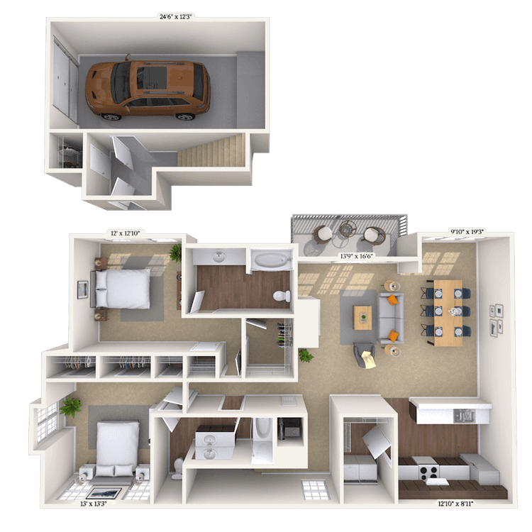Floorplan image of unit 927