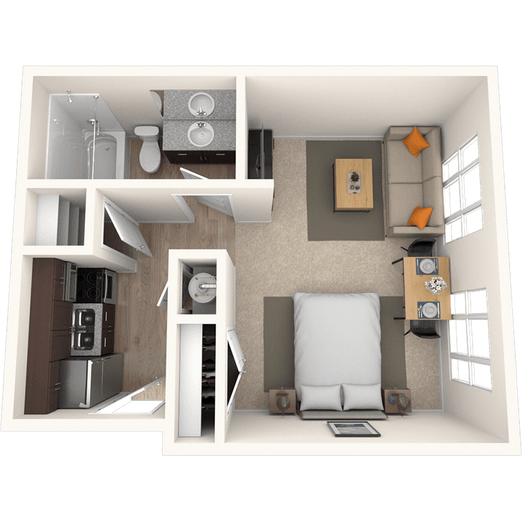 Floorplan image of unit 129