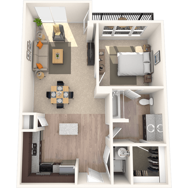 Floorplan image of unit 3416