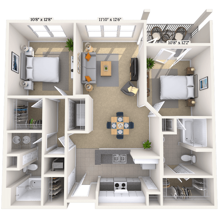 Floorplan image of unit 1206