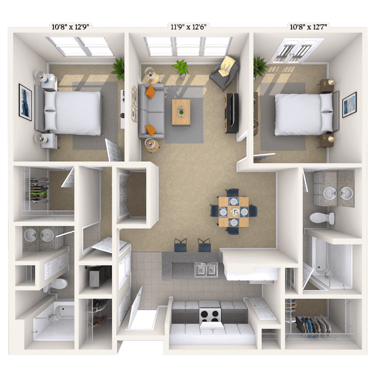 Floorplan image of unit 1408