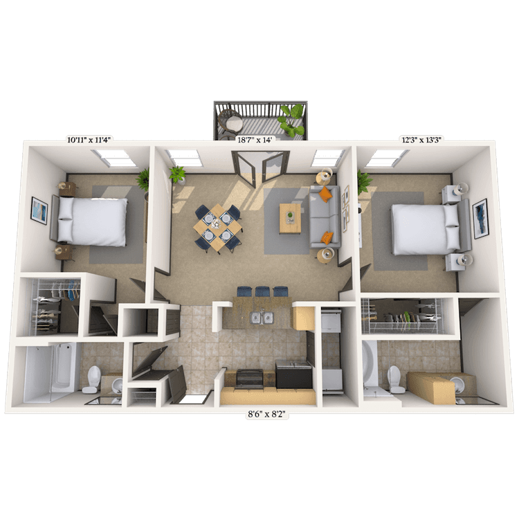 Floorplan image of unit 14208