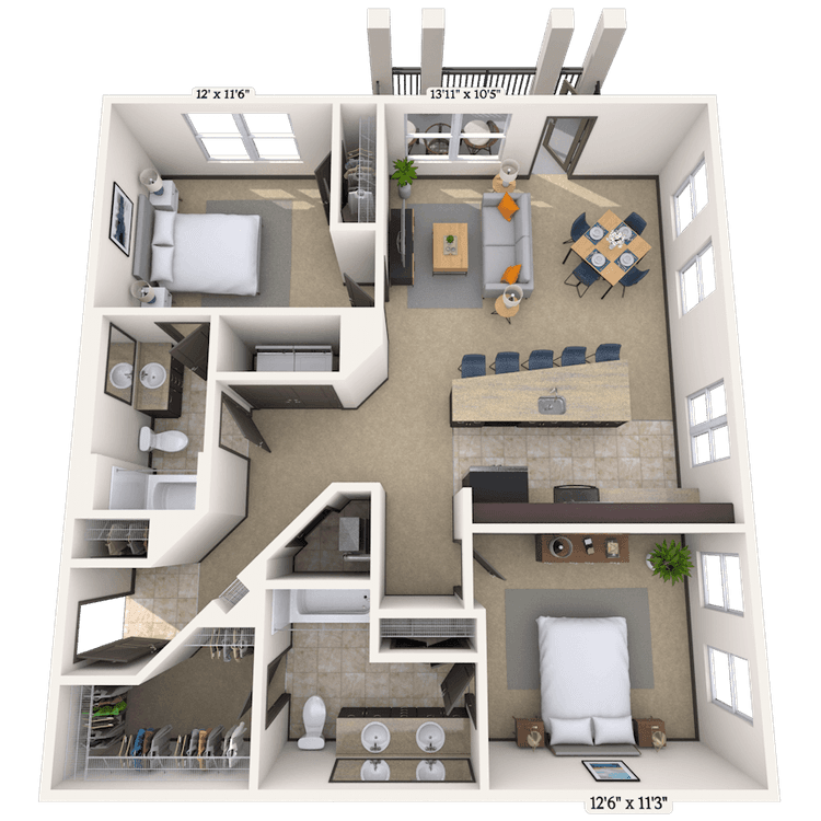 Floorplan image of unit 22212