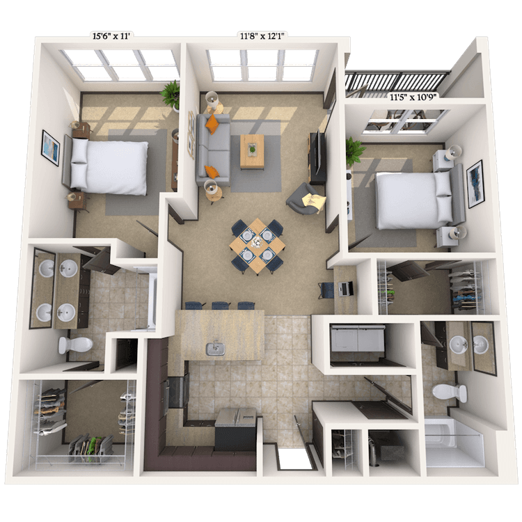 Floorplan image of unit 25305
