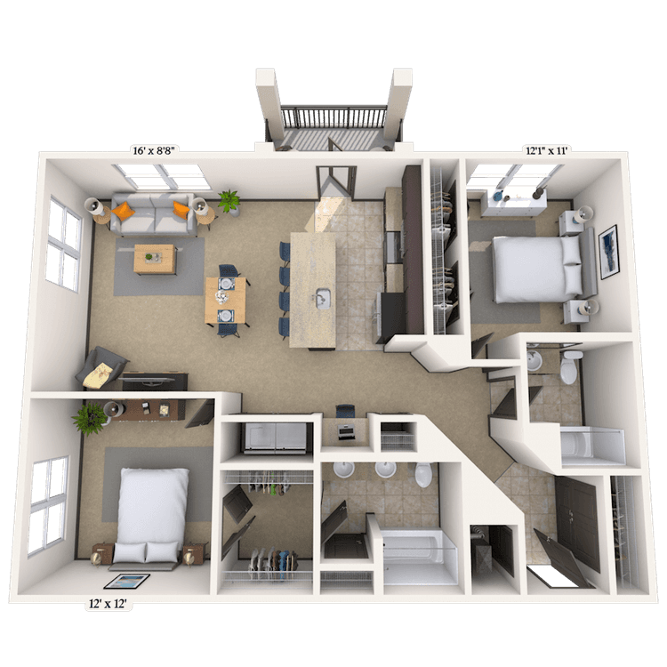Floorplan image of unit 26205