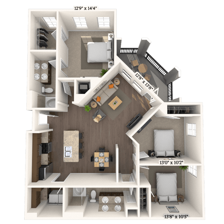 Floorplan image of unit 7311