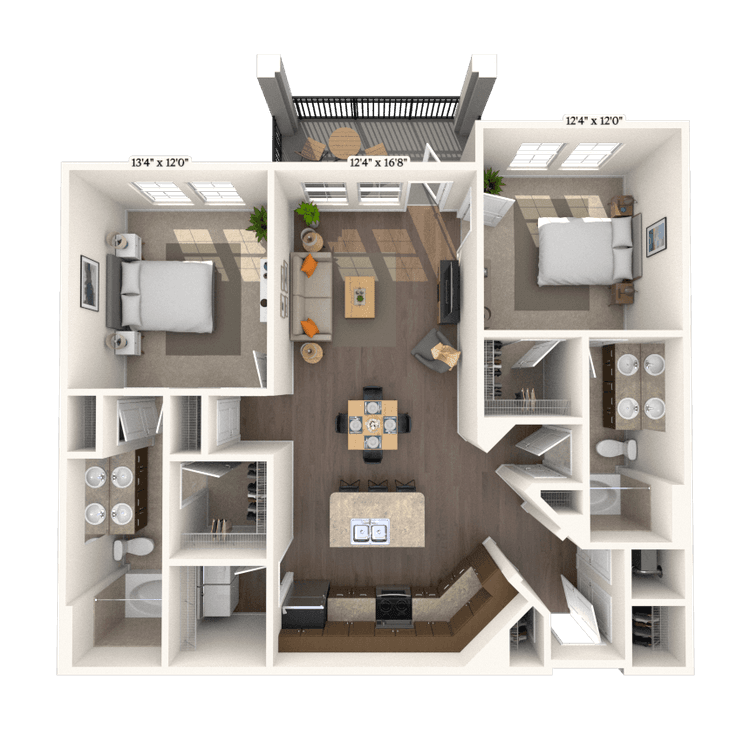 Floorplan image of unit 2307