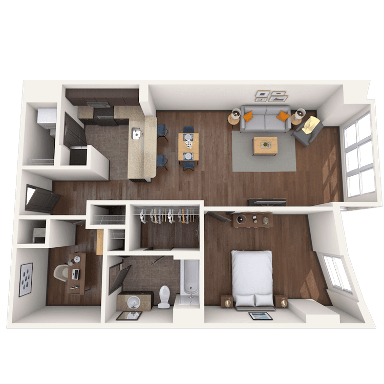 Floorplan image of unit 414