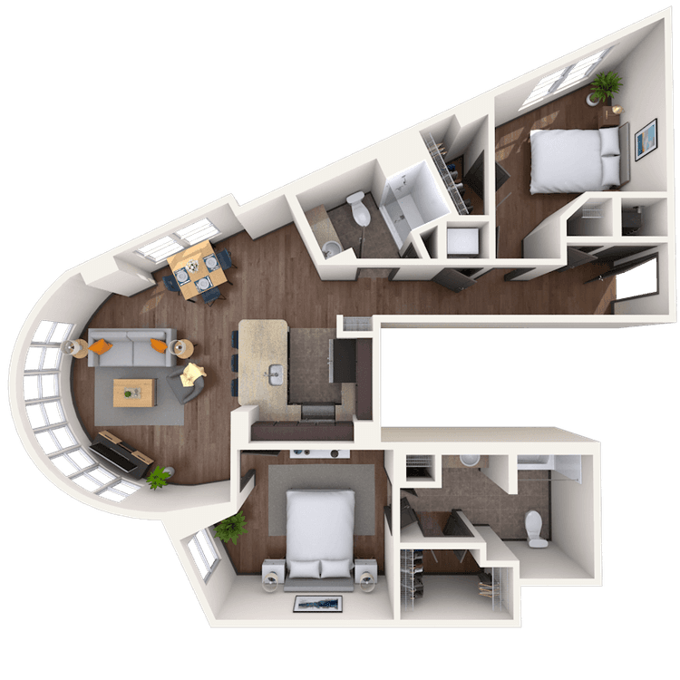 Floorplan image of unit 411
