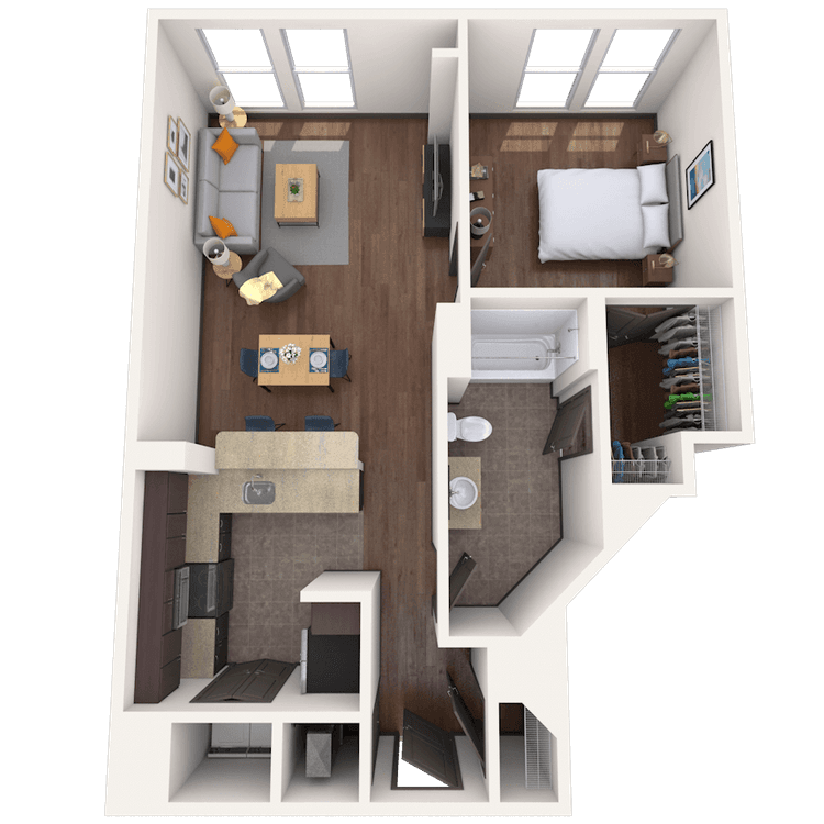Floorplan image of unit 218