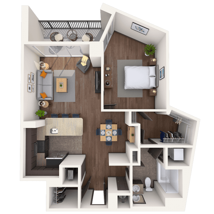 Floorplan image of unit 308