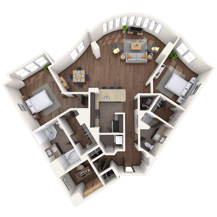 Floorplan image of unit 916